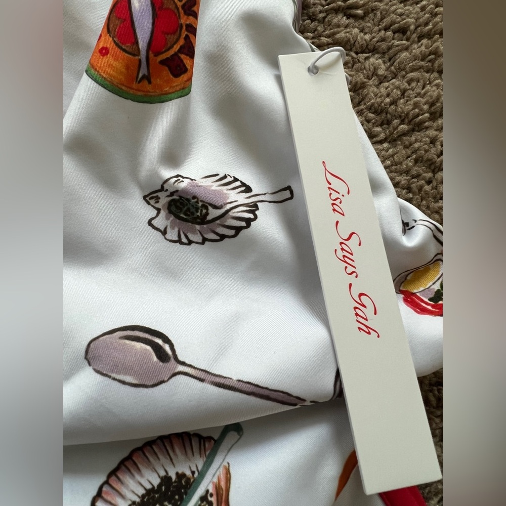 NWT Lisa Says Gah Bo One Piece Caviar Dream Criss Cross Back. Size M - Picture 10 of 12